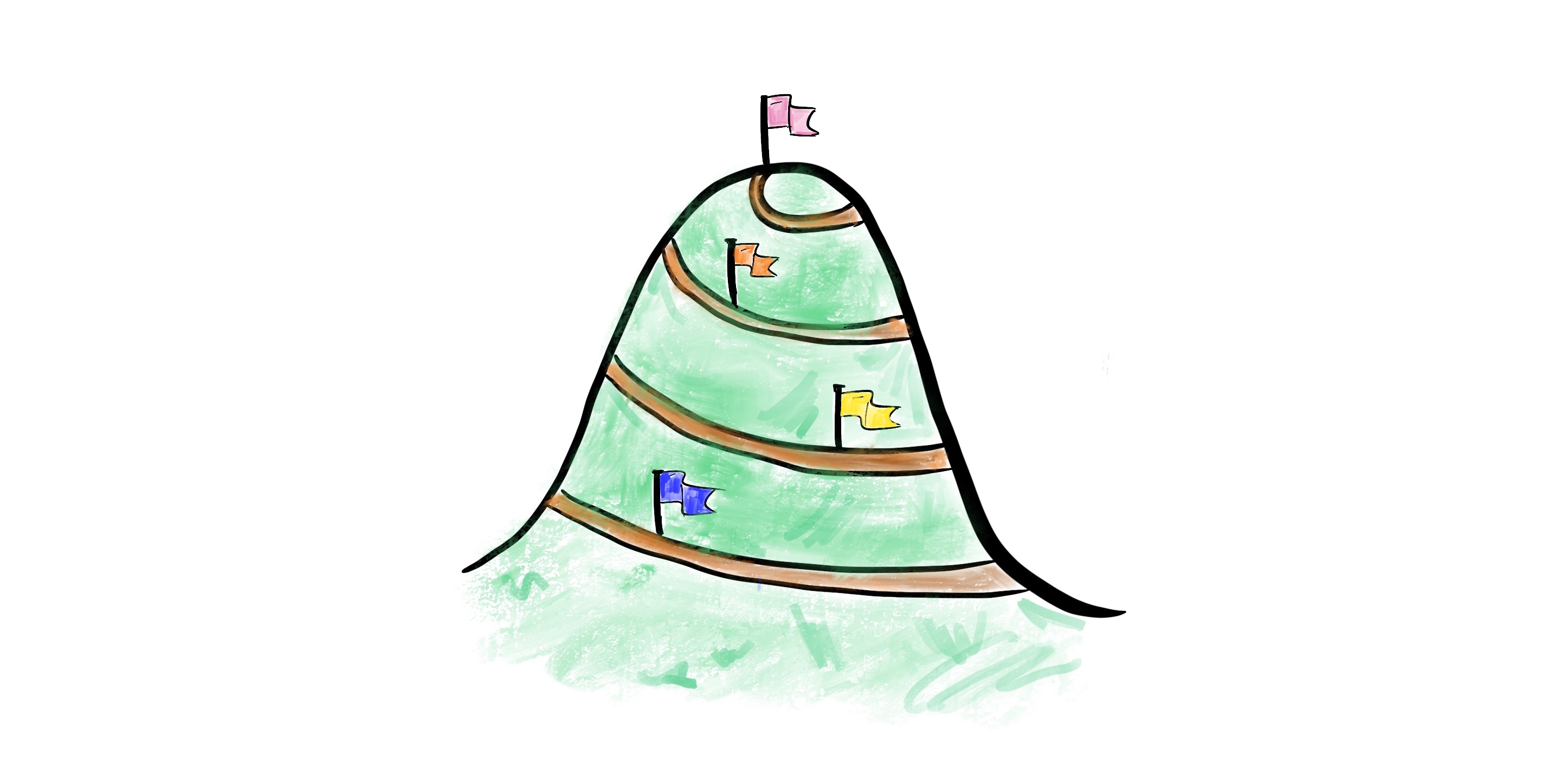 The hill and the flags of improving.